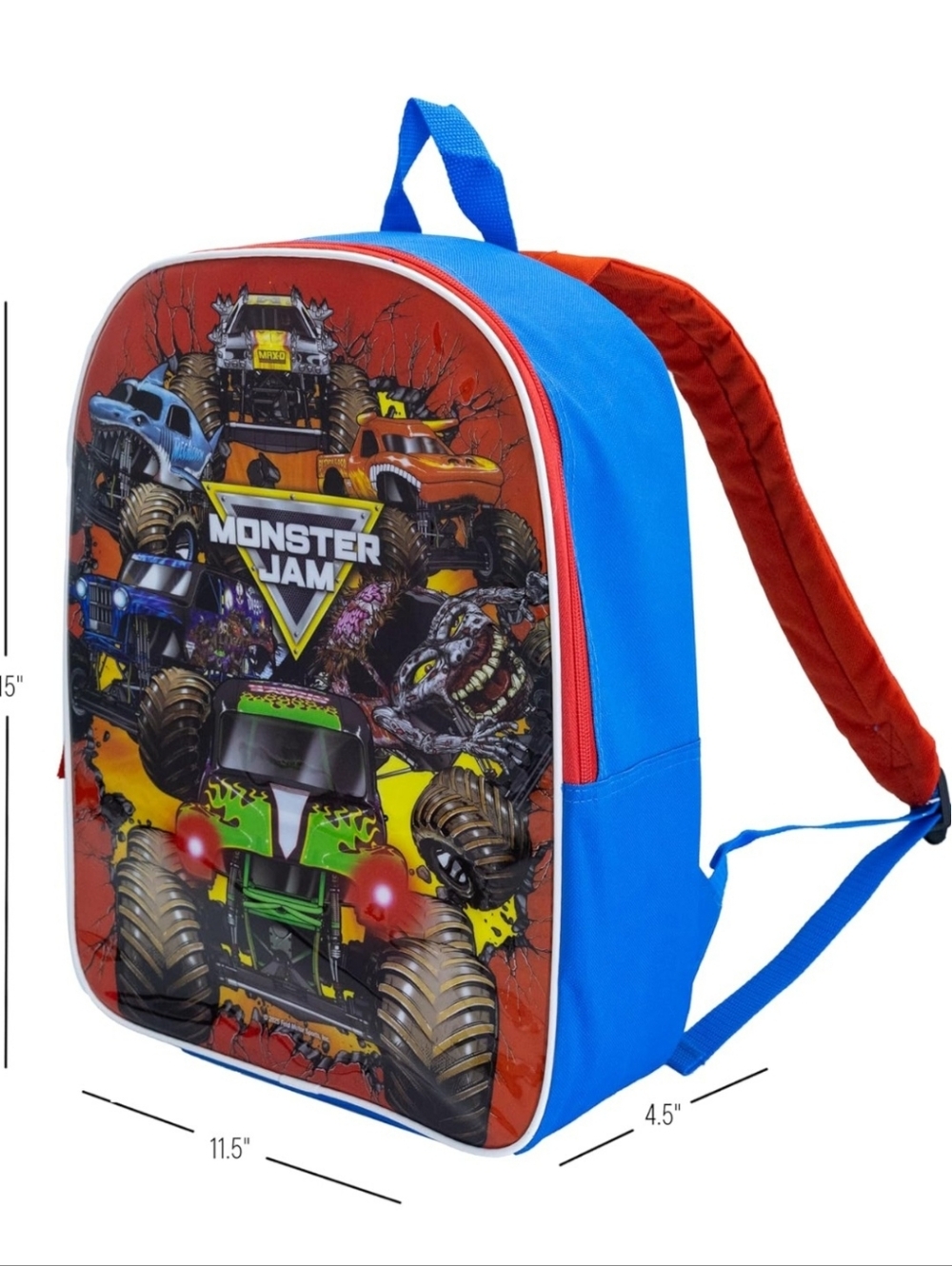 Monster Jam Kids Backpack - Licensed Monster Truck NWT Overnight Travel Bag